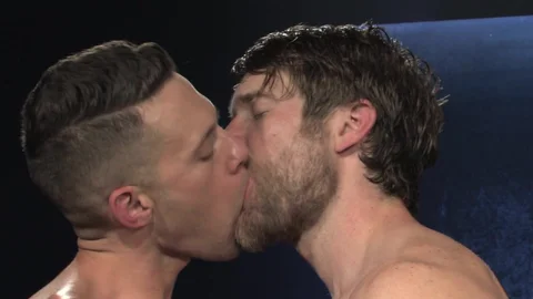 RagingStallion: Pale Colby Keller amongst Levi Madison kissing