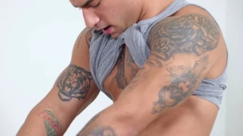 Str8togay.com: Vadim Black beside young twink Dante Colle yoga
